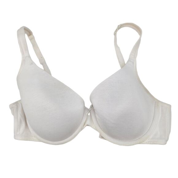 Cacique White Underwire Full Coverage Back Closure T-Shirt Bra Size 38D - Picture 1 of 4